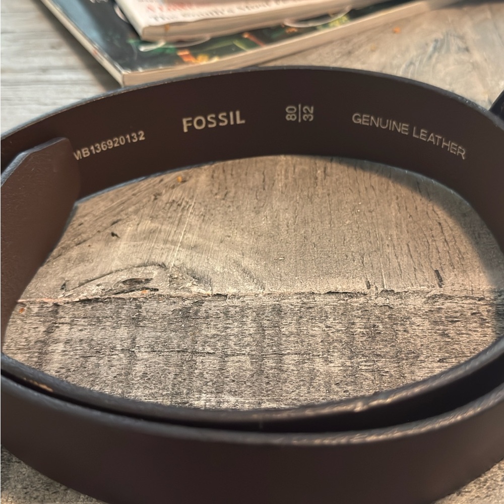 Fossil Dark Brown Leather Belt